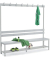 Garderobenbank, Stahlgestell, Kunststoffleisten, (H x B x T) 1850 x 2000 x 395 mm, grau/grau