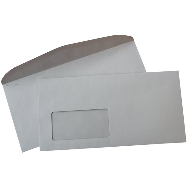 4255704330786 - Kuvertierumschlag gummiert mit Fenster Recycling 75 g ohne Innendruck 114 x 229 mm grau 4255704330786 1000 Stück