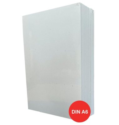 Kopierpapier auf DIN A6 geschnitten, 80gqm, weiß, 2.000 Blatt pro Pack