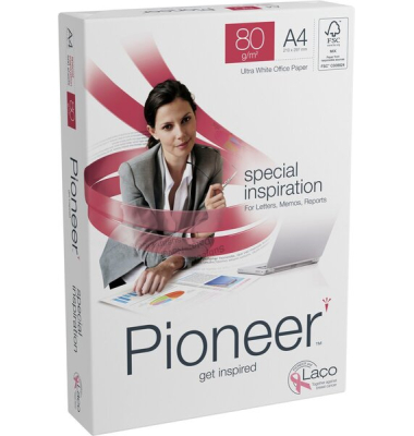 Kopierpapier Pioneer, DIN A4, 80 gqm 171er Weiße, geeignet für ILK, 500 Blatt
