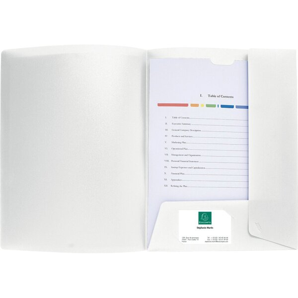 3130630430087 - Präsentationsmappe Kreacover DIN A4 2 Klappen Füllhöhe 1 cm Außentasche PP-Folie 400 my weiß 3130630430087 Exacompta