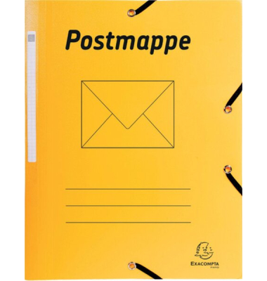 Postmappe 55849B, A4 gelb Polypropylen (PP), mit 3 Einschlagklappen