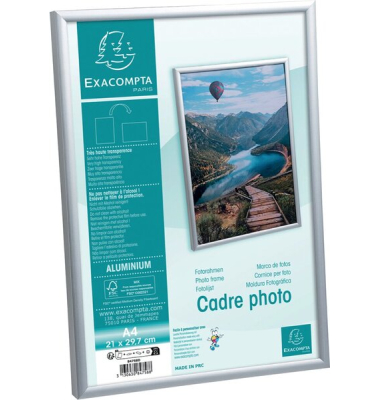 Aluminium-Fotorahmen, DIN A4, kristall, zum Aufhängen oder zur Wandbefestigung, horizontal oder vertikal