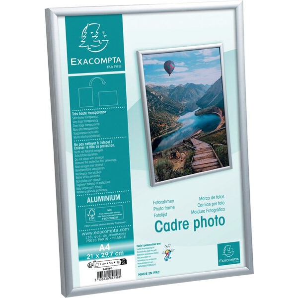 3130630847588 - Aluminium-Fotorahmen DIN A4 kristall zum Aufhängen oder zur Wandbefestigung horizontal oder vertikal 3130630847588 Exacompta 3130630847588 - Aluminium-Fotorahmen DIN A4 kristall zum Aufhängen oder zur Wandbefestigung horizontal oder vertikal 3130630847588 Exacompta