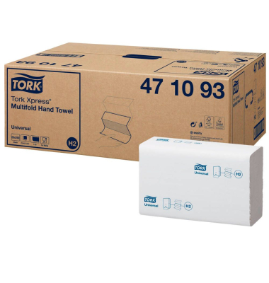 Handtuchpapier Tork Xpress&reg;, System-H2 - Multifold, Qualität Universal, Falzung Multifold Z, 1-lagig, weiß, 21,3 x 23,4 cm, 