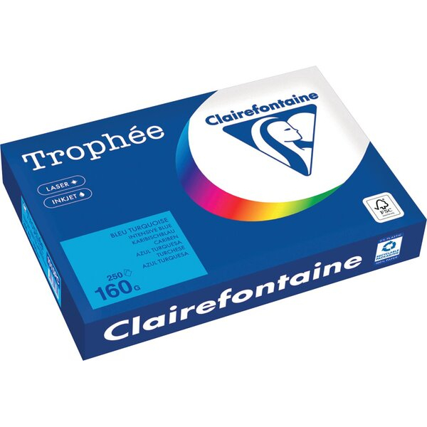 3329680006315 - Kopierpapier Trophee DIN A3 160gqm 250 Blatt karibikblau 3329680006315 Clairefontaine 3329680006315 - Kopierpapier Trophee DIN A3 160gqm 250 Blatt karibikblau 3329680006315 Clairefontaine