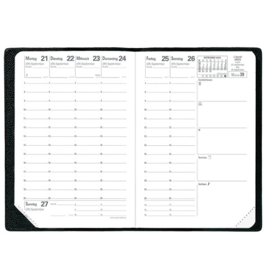 Wochenkalender 00427725MQ, Geschäftbus, schwarz, 1 Woche / 2 Seiten, 10x15cm