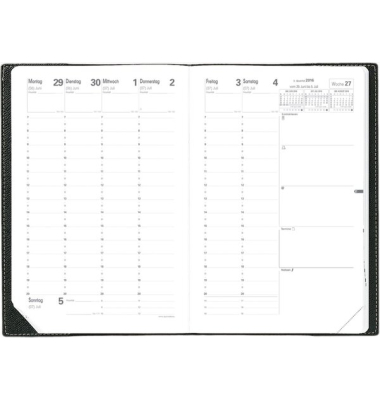 Wochenkalender 01506425MQ, Minister DE, schwarz, 160x240mm (HxB)