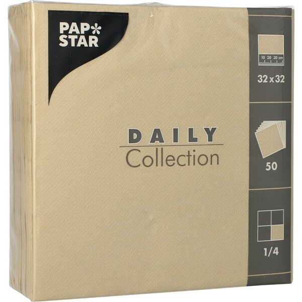 4002911440513 - Servietten 32 x 32 cm unifarben 50 Stück sand 4002911440513 Papstar