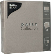 Servietten 89634, grau / Uni, 3-lagig, 32x32cm