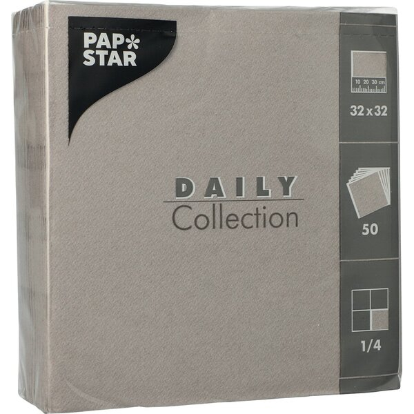 4002911670477 - Servietten 32 x 32 cm unifarben 50 Stück grau 4002911670477 Papstar 4002911670477 - Servietten 32 x 32 cm unifarben 50 Stück grau 4002911670477 Papstar