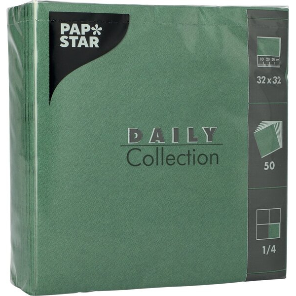 4002911896327 - Servietten 32 x 32 cm unifarben 50 Stück dunkelgrün 4002911896327 Papstar 4002911896327 - Servietten 32 x 32 cm unifarben 50 Stück dunkelgrün 4002911896327 Papstar