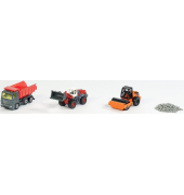 Geschenkset Straßenbau aus Metall und Kunststoff