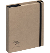 Sammelbox Pur, DIN A5, 40 mm Rücken, recycelbarer Kraftpapiereinband, mit Gummizugverschluss, natur