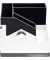 Schreibtisch-Organizer POSEIDON, schwarz/weiß, 5 Fächer, mit Klebebandabroller, 360° drehbar