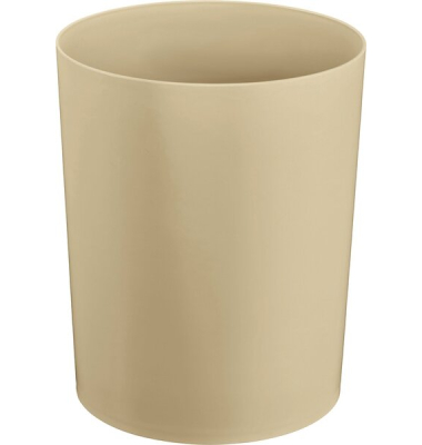 Sicherheitspapierkorb, Kunststoff, schwer entflammbar, TÜV-zertifiziert, 13 Liter, beige