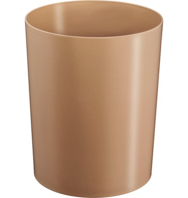 Sicherheitspapierkorb, Kunststoff, schwer entflammbar, TÜV-zertifiziert, 13 Liter, gold