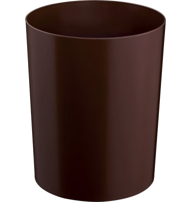Sicherheitspapierkorb, Kunststoff, schwer entflammbar, TÜV-zertifiziert, 13 Liter, braun