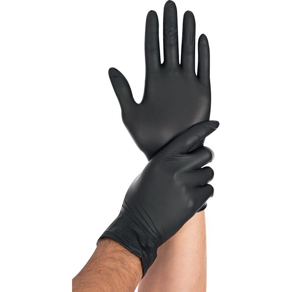 4015544270488 - Einweghandschuhe Hygostar Safe Light Nitril lebensmittelecht schwarz Größe 11 XXL 4015544270488 90 Stück