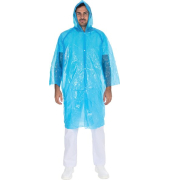 Besucherkittel Light, Kapuze, PE, Universalgröße, blau, 50 Stück