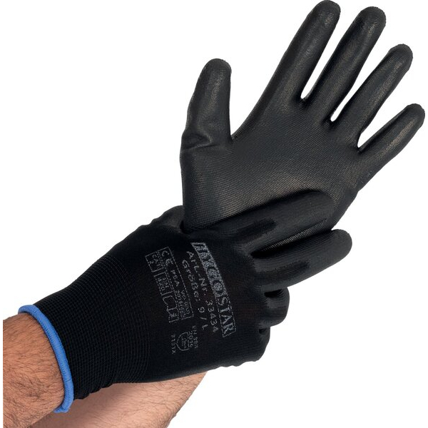 4015544334364 - Feinstrickhandschuhe Black Ace Touch PU-Beschichtung schwarz Gr 7S 12 Paar 4015544334364 12 Stück