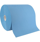 Putzpapiere, 3-lagig, Recyclingpapier, 38 x 35 cm, 500 Blatt/Rolle, blau, 2 Rollen á 500 Blatt