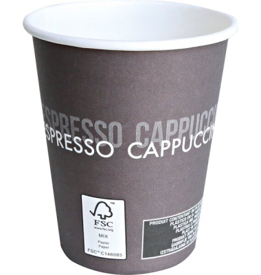 Kaffeebecher To Go , PappePE, FSC&reg,-Mix, ø 90 mm, 400 ml, braunweiß