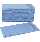 Falthandt&uuml;cher 30404, 25x23cm, 2-lagig, Zickzack (V-Falz), blau, Recyclingpapier