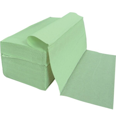 Handtuchpapier, 25 x 23 cm, Falzung V-FalzZZ-Falz, 1-lagig, grün, 20 Pack à 250 Blatt
