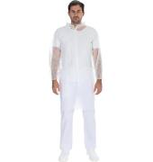 Besucherkittel Light, Druckknöpfe, PP, Gr. XXL, weiß, 100 Stück