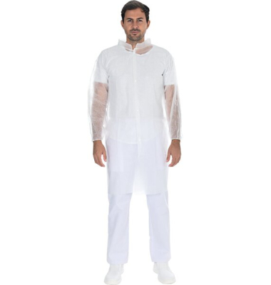 Besucherkittel Light, Druckknöpfe, PP, Gr. XXL, weiß, 100 Stück