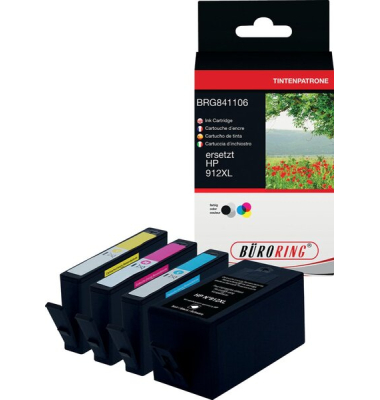 Multipack Tintenpatrone, ersetzt HP 912XL, 1 x 32ml, 3 x 11ml, BK/C/M/Y
