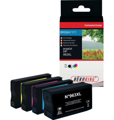 Multipack Tintenpatrone, ersetzt HP 963XL, 1 x 53ml, 3 x 26 ml, BK/C/M/Y