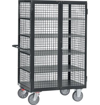Kastenwagen 5393, Gitterwände, 750 kg, Totalstop, Doppelflügeltür, anthrazit
