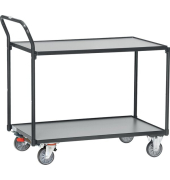 Tischwagen 7242, Ladefläche: 1000 x 600 mm, 2 Böden, Schraubkonstruktion, Lenkrollen, anthrazitgrau