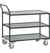 Tischwagen 2750, Ladefläche: 850 x 500 mm, 2 Böden, Schraubkonstruktion, Lenkrollen, anthrazitgrau