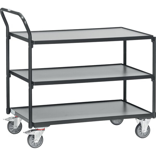 4017976327501 - Tischwagen 2750 Ladefläche 850 x 500 mm 2 Böden Schraubkonstruktion Lenkrollen anthrazitgrau 4017976327501 fetra