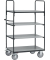 Etagenwagen 8301 , Ladefläche: 1000 x 600 mm, 4 Einlegeböden, mit Lenkrollen, anthrazitgrau