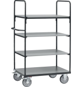 Etagenwagen 8303, Ladefläche: 1200 x 800 mm, 4 Einlegeböden, mit Lenkrollen, anthrazitgrau