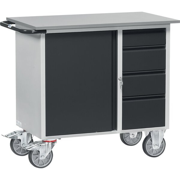 4017976424521 - Werkstattwagen 2452 1 Schrank 4 Schubladen Stahlblech anthrazitgrau 4017976424521 fetra