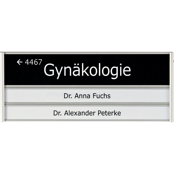 4024158022369 - Türschild 310277 3 Beschriftungsprofile Aluminium Silber 180 x 72 mm