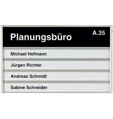 Türschild Silver, 180 x108 mm, 5 Profile