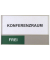 Türschild Raumbelegung, Konferenzraum, Anzeiger Frei/Besetzt in rot/grün, Schiebeschild, silber
