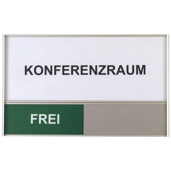 4024158023151 - Türschild Raumbelegung Konferenzraum Anzeiger Frei Besetzt in rot grün Schiebeschild silber 4024158023151 Ultradex