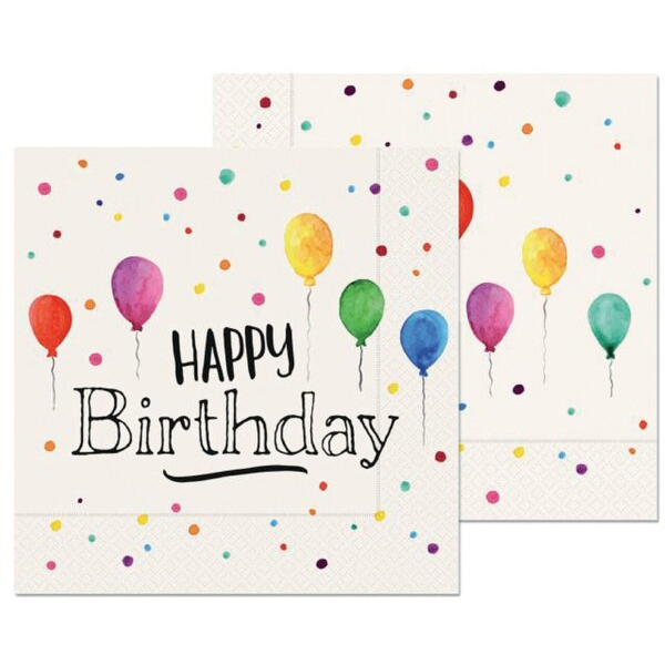 4027268251612 - Serviette 20er 330 mm x 330 mm dreilagig Motiv Happy Birthday 4027268251612 LA VIDA
