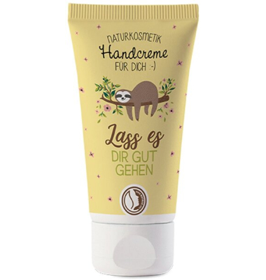 Handcreme 30ml, Sheabutter, Lemon-Papaya Duft, Motiv Faultier