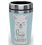 Thermobecher to go 240ml, Doppelwand-Edelstahleinsatz Motiv Lama