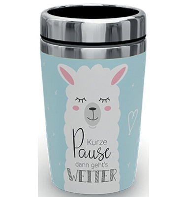 Thermobecher to go 240ml, Doppelwand-Edelstahleinsatz Motiv Lama