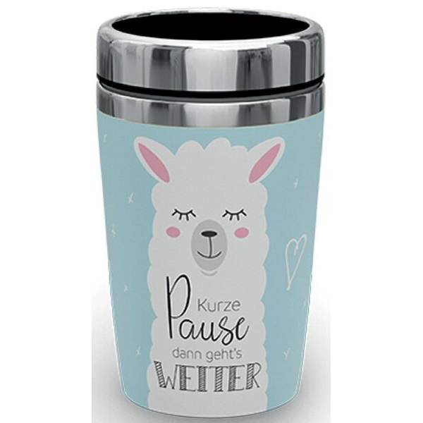 4027268257881 - Thermobecher to go 240ml Doppelwand-Edelstahleinsatz Motiv Lama 4027268257881 LA VIDA 4027268257881 - Thermobecher to go 240ml Doppelwand-Edelstahleinsatz Motiv Lama 4027268257881 LA VIDA