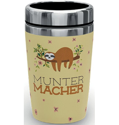 Thermobecher to go 240ml, Doppelwand-Edelstahleinsatz Motiv Faultier